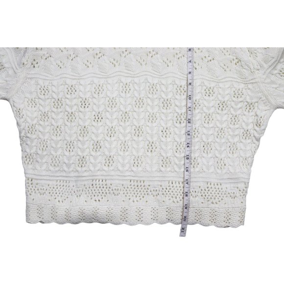 Cream McCoy Crocheted Lace Knit Sweater Cute Elegant One-size - Picture 7 of 7